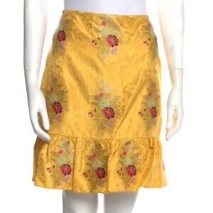 Gucci Brocade Skirt 2016 Collection Metallic Yellow Floral Mini L (Orig. $3500)